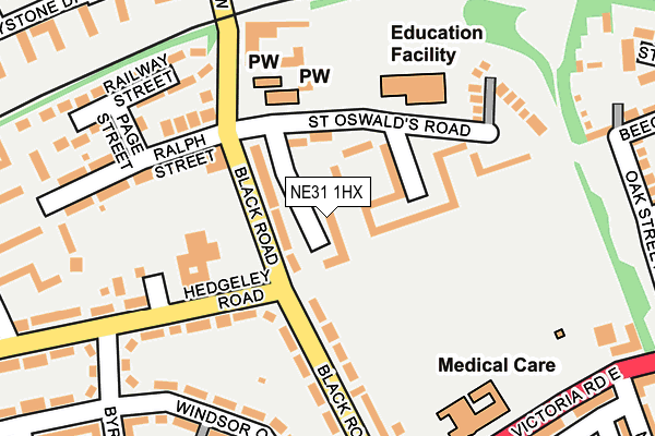 NE31 1HX map - OS OpenMap – Local (Ordnance Survey)
