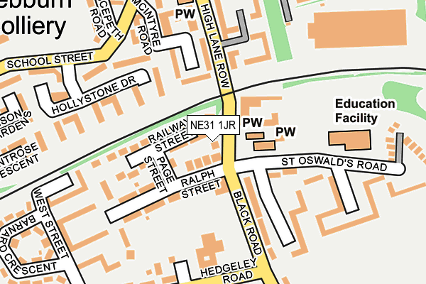 NE31 1JR map - OS OpenMap – Local (Ordnance Survey) NE31 1JR map - OS OpenMap – Local (Ordnance Survey)