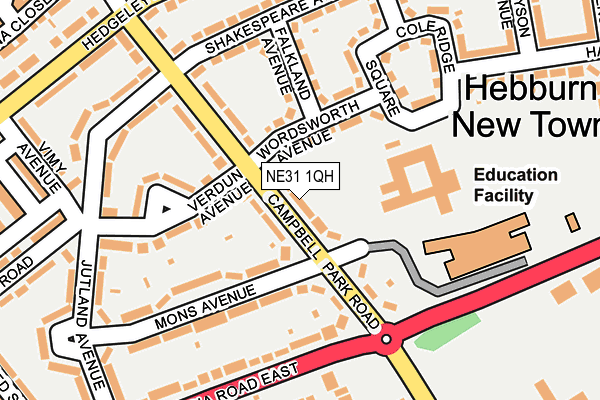 NE31 1QH map - OS OpenMap – Local (Ordnance Survey) NE31 1QH map - OS OpenMap – Local (Ordnance Survey)