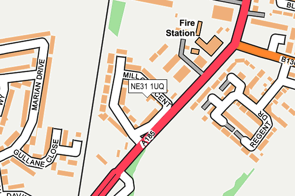 NE31 1UQ map - OS OpenMap – Local (Ordnance Survey)