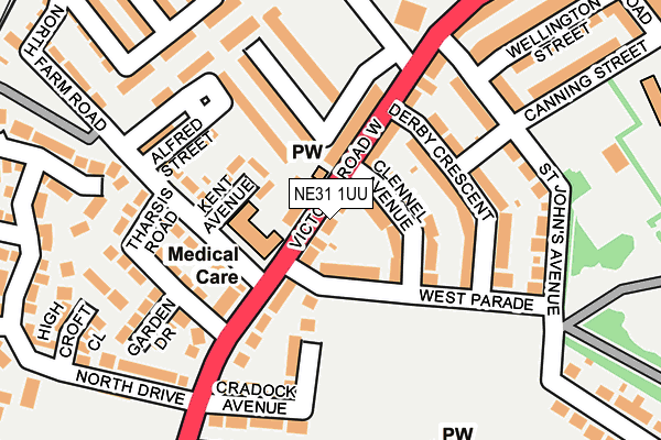 NE31 1UU map - OS OpenMap – Local (Ordnance Survey) NE31 1UU map - OS OpenMap – Local (Ordnance Survey)