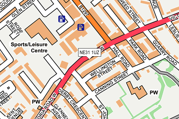 NE31 1UZ map - OS OpenMap – Local (Ordnance Survey)