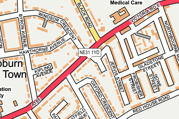 NE31 1YD map - OS OpenMap – Local (Ordnance Survey) NE31 1YD map - OS OpenMap – Local (Ordnance Survey)