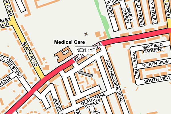 NE31 1YF map - OS OpenMap – Local (Ordnance Survey)