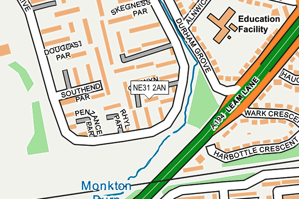 NE31 2AN map - OS OpenMap – Local (Ordnance Survey)