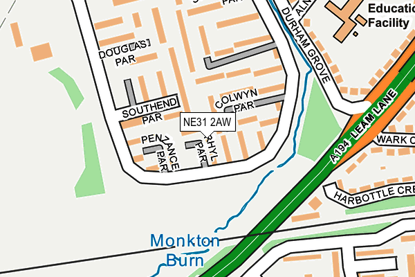 NE31 2AW map - OS OpenMap – Local (Ordnance Survey) NE31 2AW map - OS OpenMap – Local (Ordnance Survey)