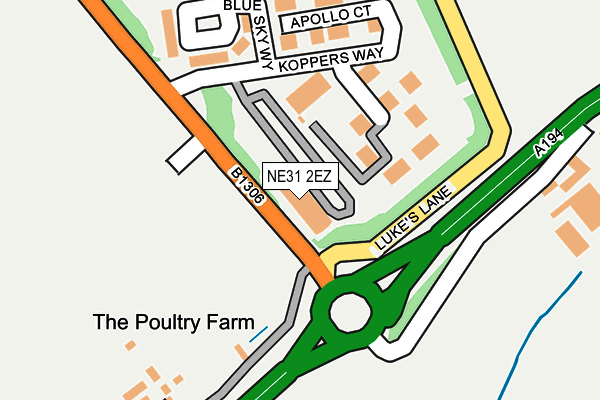 NE31 2EZ map - OS OpenMap – Local (Ordnance Survey) NE31 2EZ map - OS OpenMap – Local (Ordnance Survey)