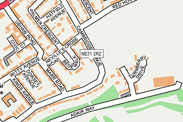 NE31 2RZ map - OS OpenMap – Local (Ordnance Survey) NE31 2RZ map - OS OpenMap – Local (Ordnance Survey)