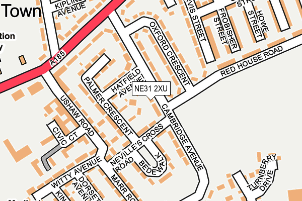 NE31 2XU map - OS OpenMap – Local (Ordnance Survey) NE31 2XU map - OS OpenMap – Local (Ordnance Survey)