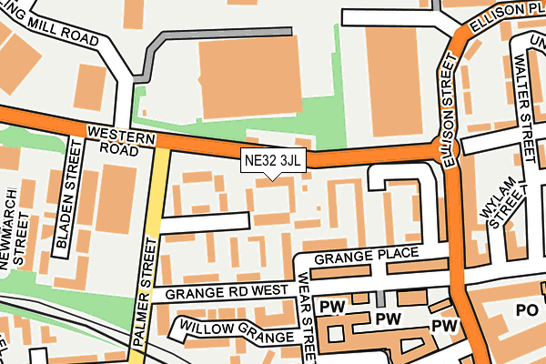 NE32 3JL map - OS OpenMap – Local (Ordnance Survey) NE32 3JL map - OS OpenMap – Local (Ordnance Survey)
