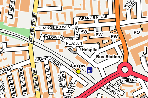 NE32 3JN map - OS OpenMap – Local (Ordnance Survey) NE32 3JN map - OS OpenMap – Local (Ordnance Survey)