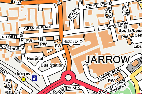 NE32 3JX map - OS OpenMap – Local (Ordnance Survey) NE32 3JX map - OS OpenMap – Local (Ordnance Survey)