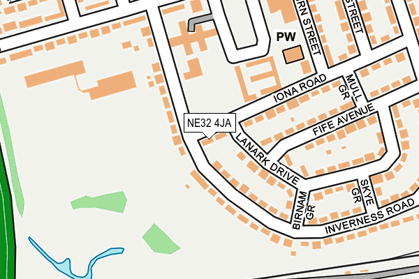NE32 4JA map - OS OpenMap – Local (Ordnance Survey) NE32 4JA map - OS OpenMap – Local (Ordnance Survey)
