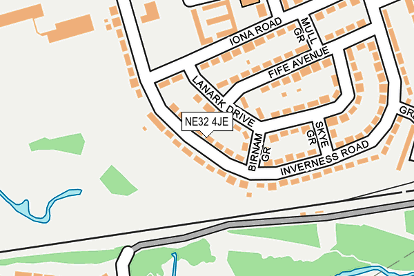 NE32 4JE map - OS OpenMap – Local (Ordnance Survey) NE32 4JE map - OS OpenMap – Local (Ordnance Survey)