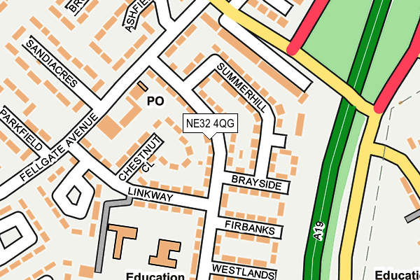 NE32 4QG map - OS OpenMap – Local (Ordnance Survey) NE32 4QG map - OS OpenMap – Local (Ordnance Survey)