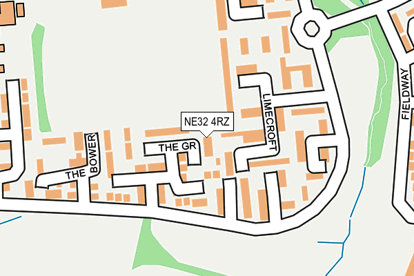 NE32 4RZ map - OS OpenMap – Local (Ordnance Survey) NE32 4RZ map - OS OpenMap – Local (Ordnance Survey)