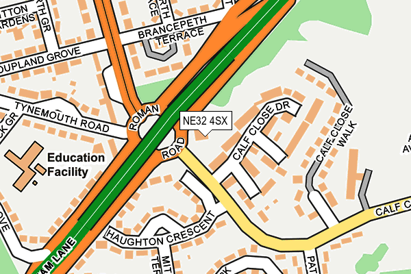 NE32 4SX map - OS OpenMap – Local (Ordnance Survey) NE32 4SX map - OS OpenMap – Local (Ordnance Survey)
