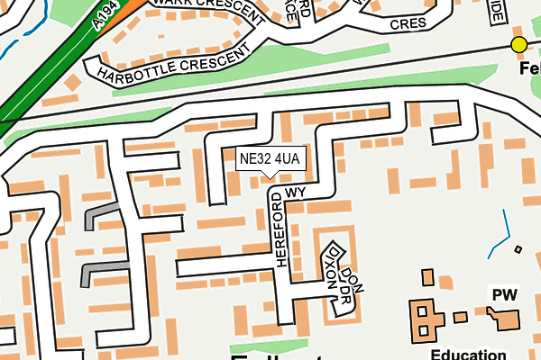 NE32 4UA map - OS OpenMap – Local (Ordnance Survey) NE32 4UA map - OS OpenMap – Local (Ordnance Survey)