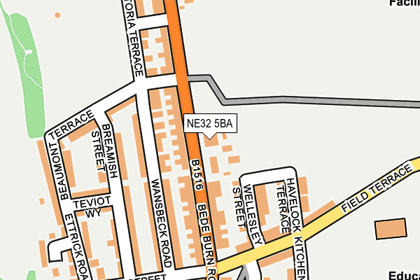 NE32 5BA map - OS OpenMap – Local (Ordnance Survey) NE32 5BA map - OS OpenMap – Local (Ordnance Survey)