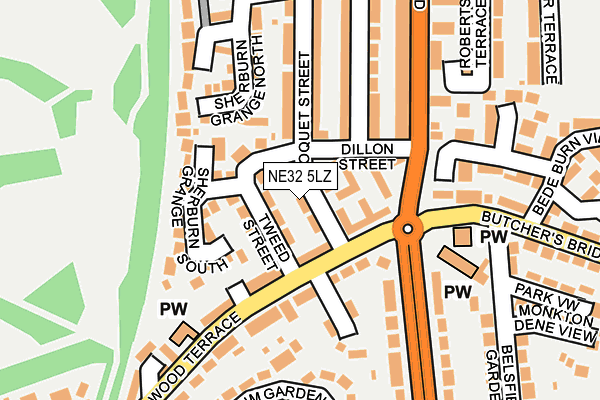 NE32 5LZ map - OS OpenMap – Local (Ordnance Survey) NE32 5LZ map - OS OpenMap – Local (Ordnance Survey)