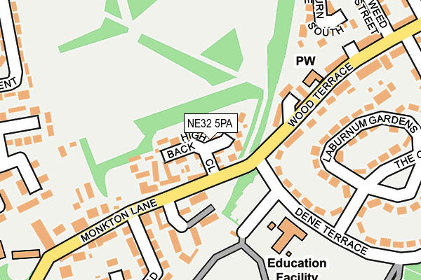 NE32 5PA map - OS OpenMap – Local (Ordnance Survey) NE32 5PA map - OS OpenMap – Local (Ordnance Survey)