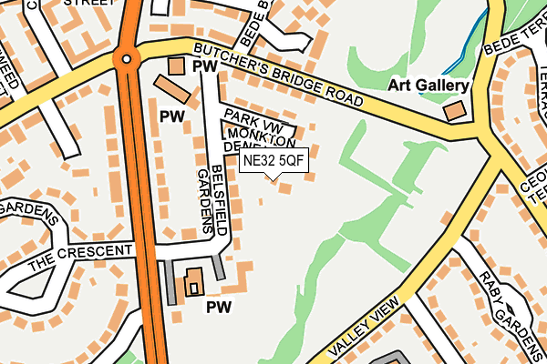 NE32 5QF map - OS OpenMap – Local (Ordnance Survey)