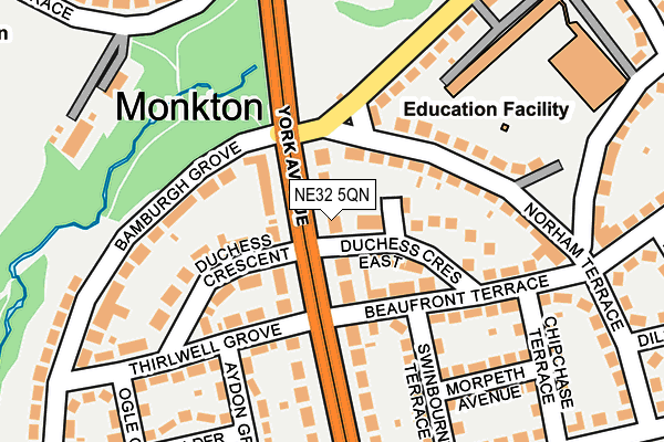 NE32 5QN map - OS OpenMap – Local (Ordnance Survey) NE32 5QN map - OS OpenMap – Local (Ordnance Survey)