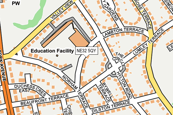 NE32 5QY map - OS OpenMap – Local (Ordnance Survey) NE32 5QY map - OS OpenMap – Local (Ordnance Survey)