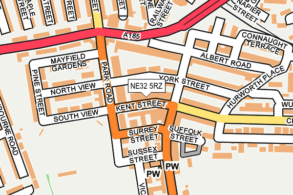 NE32 5RZ map - OS OpenMap – Local (Ordnance Survey) NE32 5RZ map - OS OpenMap – Local (Ordnance Survey)