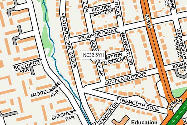 NE32 5YH map - OS OpenMap – Local (Ordnance Survey) NE32 5YH map - OS OpenMap – Local (Ordnance Survey)
