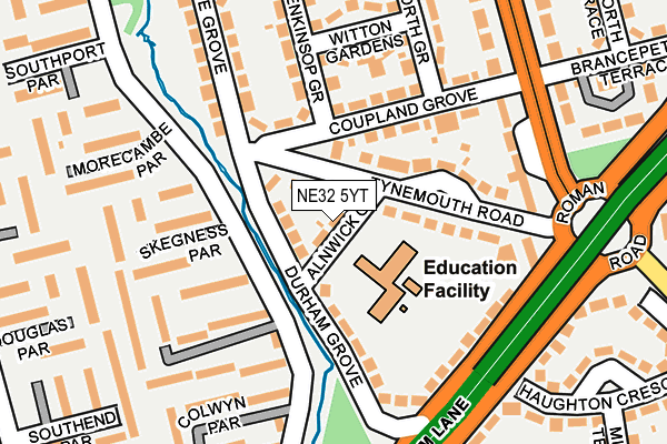 NE32 5YT map - OS OpenMap – Local (Ordnance Survey) NE32 5YT map - OS OpenMap – Local (Ordnance Survey)
