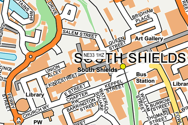 NE33 1HZ map - OS OpenMap – Local (Ordnance Survey)