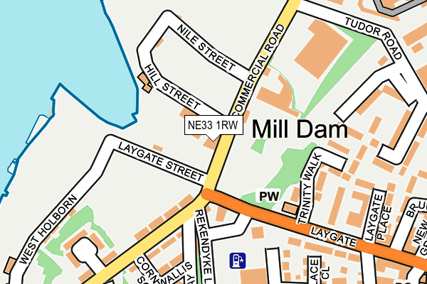 NE33 1RW map - OS OpenMap – Local (Ordnance Survey)