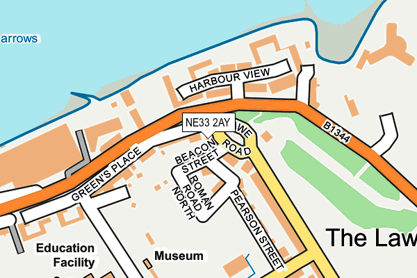 NE33 2AY map - OS OpenMap – Local (Ordnance Survey) NE33 2AY map - OS OpenMap – Local (Ordnance Survey)