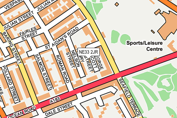 NE33 2JR map - OS OpenMap – Local (Ordnance Survey)
