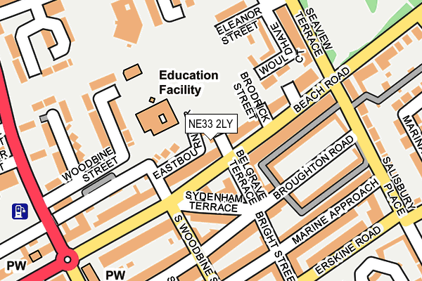 NE33 2LY map - OS OpenMap – Local (Ordnance Survey) NE33 2LY map - OS OpenMap – Local (Ordnance Survey)