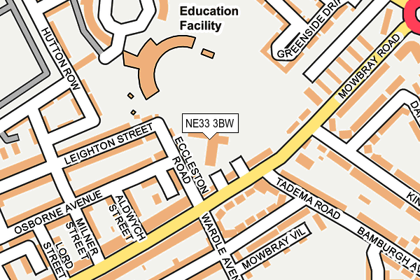 NE33 3BW map - OS OpenMap – Local (Ordnance Survey) NE33 3BW map - OS OpenMap – Local (Ordnance Survey)