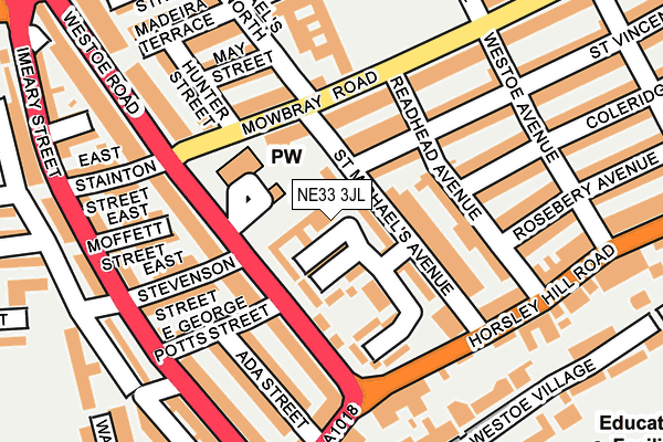 NE33 3JL map - OS OpenMap – Local (Ordnance Survey) NE33 3JL map - OS OpenMap – Local (Ordnance Survey)