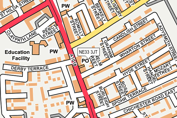 NE33 3JT map - OS OpenMap – Local (Ordnance Survey) NE33 3JT map - OS OpenMap – Local (Ordnance Survey)