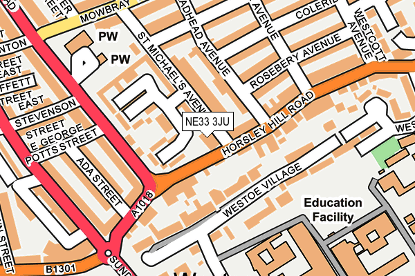 NE33 3JU map - OS OpenMap – Local (Ordnance Survey) NE33 3JU map - OS OpenMap – Local (Ordnance Survey)