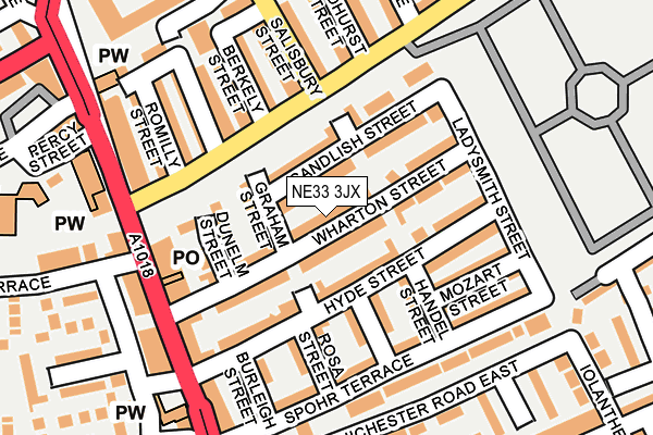 NE33 3JX map - OS OpenMap – Local (Ordnance Survey) NE33 3JX map - OS OpenMap – Local (Ordnance Survey)