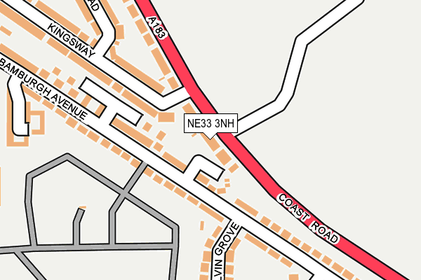 NE33 3NH map - OS OpenMap – Local (Ordnance Survey) NE33 3NH map - OS OpenMap – Local (Ordnance Survey)