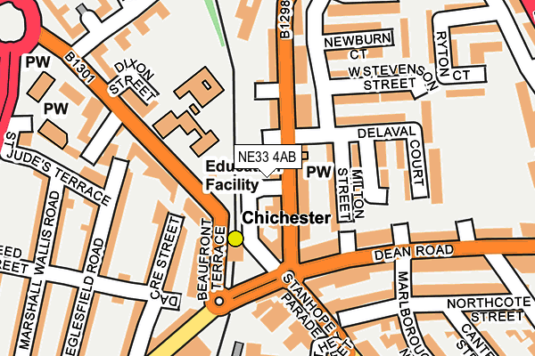 NE33 4AB map - OS OpenMap – Local (Ordnance Survey) NE33 4AB map - OS OpenMap – Local (Ordnance Survey)
