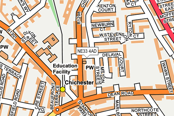 NE33 4AD map - OS OpenMap – Local (Ordnance Survey) NE33 4AD map - OS OpenMap – Local (Ordnance Survey)