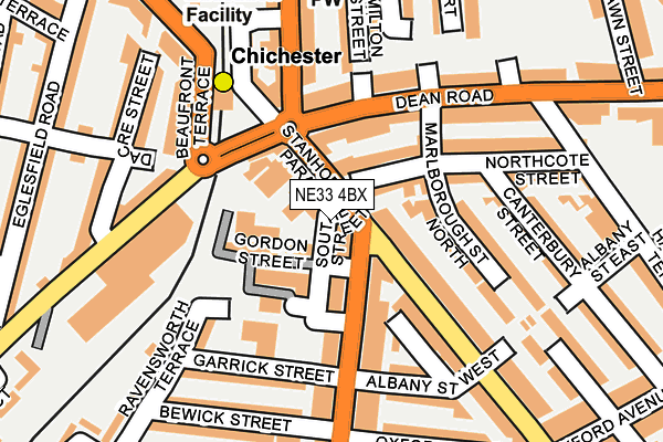 NE33 4BX map - OS OpenMap – Local (Ordnance Survey) NE33 4BX map - OS OpenMap – Local (Ordnance Survey)