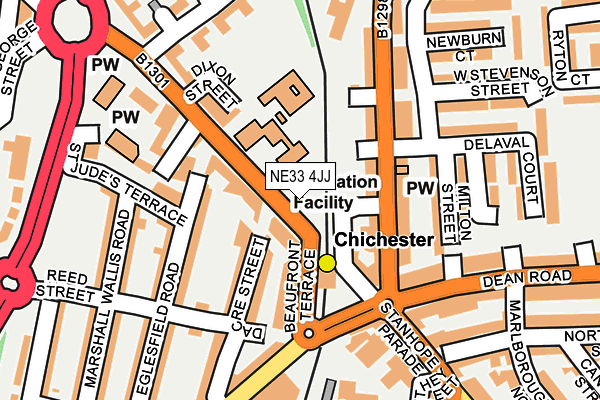NE33 4JJ map - OS OpenMap – Local (Ordnance Survey) NE33 4JJ map - OS OpenMap – Local (Ordnance Survey)