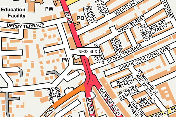 NE33 4LX map - OS OpenMap – Local (Ordnance Survey) NE33 4LX map - OS OpenMap – Local (Ordnance Survey)