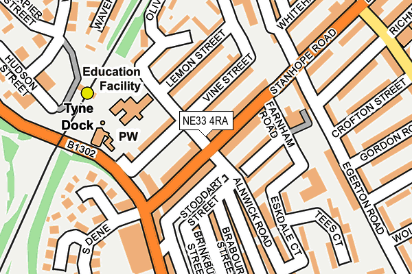 NE33 4RA map - OS OpenMap – Local (Ordnance Survey) NE33 4RA map - OS OpenMap – Local (Ordnance Survey)