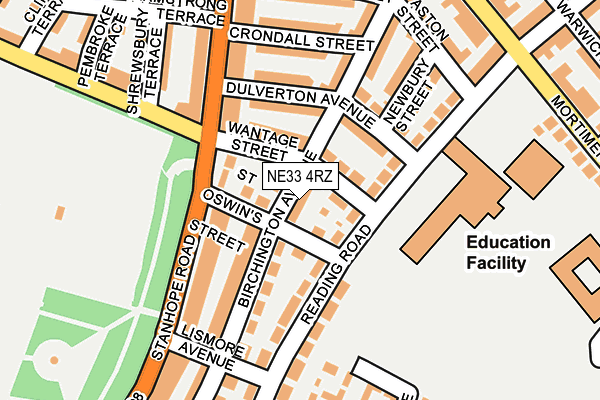 NE33 4RZ map - OS OpenMap – Local (Ordnance Survey) NE33 4RZ map - OS OpenMap – Local (Ordnance Survey)