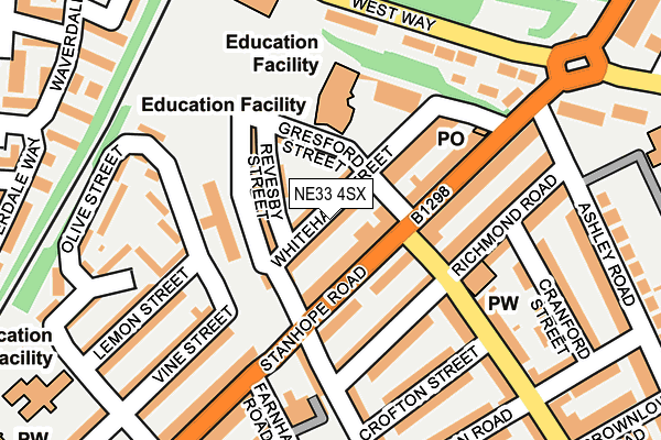 NE33 4SX map - OS OpenMap – Local (Ordnance Survey)
